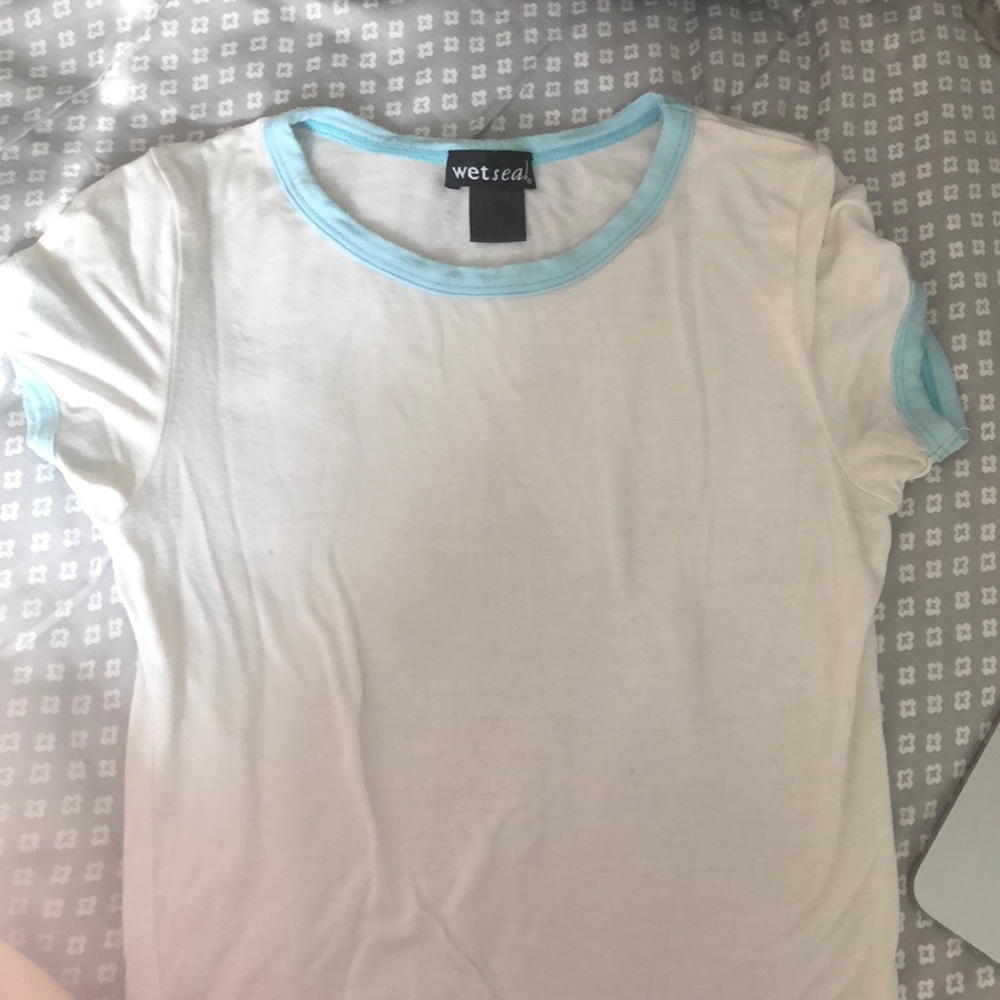 Babydoll White Blue Tee